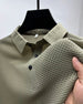 Men's Embroidery High Quality Knitted Ice Cool Breathable Short Sleeve T-shirt