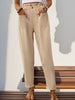 Women's High-Waisted Solid Color Casual Tapered Pants