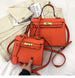 Women's PU Leather Kelly Bag in Solid Candy Colors with Shoulder Strap