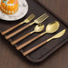 30pcs Stainless Steel Imitation Wooden Handle Cutlery Set Dinnerware Western Tableware