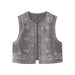 Women's Vintage Fashion Casual Versatile Bead Embroidery Velvet Short Vest