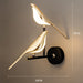 Nordic LED Golden Bird Wall Lamp Parlor Bar Hanging Light Novelty Rotatable Wall Lamp