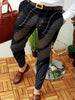 Men's Business Casual Trousers Geometric Pattern Print Straight Long Pants