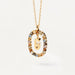 Initial Letter Pendant Necklace Colored Zircon Letter Women's Fine Jewelry