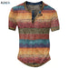 Men's Waffle Henley Oversize T-shirts Graphic Plaid Color Block Apparel