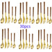 30pcs Stainless Steel Imitation Wooden Handle Cutlery Set Dinnerware Western Tableware