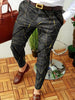Men's Business Casual Trousers Geometric Pattern Print Straight Long Pants