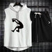 Men's Hoodie Vest Sleeveless Bodybuilding Gym Workout Fitness Tank Tops