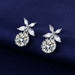 Women Fashion Cute Tiny Clear Crystal CZ Stud Earrings Sterling Silver Jewelry