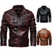 Men's High Quality Fashion Coat Leather Jacket Motorcycle Jackets Warm Overcoat