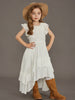 Girl's Lace Cotton Long Dresses Kid's Flower Wedding Princess Party Vestidos
