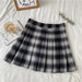 Korean Style Plaid Pleated Skirt High Waist Thin A-line Short Skirts