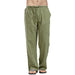 Men's Cotton Linen Pants Solid Color Breathable Linen Trousers