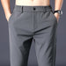 Men's Casual Pants Thin Stretch Slim Fit Elastic Waist Jogger Classic Trousers