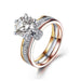 Sterling Silver Sparkling Head Princess Flower Rings Women's Fashion Jewelry