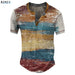 Men's Waffle Henley Oversize T-shirts Graphic Plaid Color Block Apparel