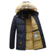 Men's Winter Parka Fleece Lined Thick Warm Hooded Fur Collar Coat Jacket