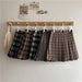 Korean Style Plaid Pleated Skirt High Waist Thin A-line Short Skirts