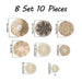 Set of 10/7 Hanging Woven Plate Wall Decoration Boho Straw Rattan Round Basket Decoration