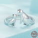Sterling Silver Creative Pet Opening Ring Women Lovely Animal Rings Jewelry