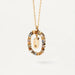 Initial Letter Pendant Necklace Colored Zircon Letter Women's Fine Jewelry