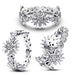 Sterling Silver Sparkling Head Princess Flower Rings Women's Fashion Jewelry