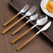 30pcs Stainless Steel Imitation Wooden Handle Cutlery Set Dinnerware Western Tableware