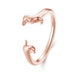 Sterling Silver Cute Dachshund Ring Women 14K Gold Plated Adjustable Ring Jewelry