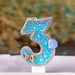 Birthday Candle Mermaid Sparkly Blue Seafish Party Decoration Candles