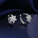 Women Fashion Cute Tiny Clear Crystal CZ Stud Earrings Sterling Silver Jewelry