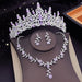 Gorgeous Crystal Tiaras Bridal Jewelry Sets Women's Crown Necklace Earrings Jewelry