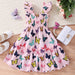 Girls Flying Sleeve Dresses Kid's Cotton Ruffles Toddler Children Clothes