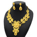 24K Gold Plated Necklace Set Women's Bridal Wedding Luxury Jewelry