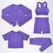 Women's Seamless Yoga Workout Clothing Set Gym Fitness 5PCS Sportswear Set