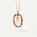 Initial Letter Pendant Necklace Colored Zircon Letter Women's Fine Jewelry