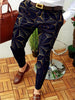 Men's Business Casual Trousers Geometric Pattern Print Straight Long Pants
