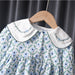 Girl's Pastoral Two-Piece Sweater Matching Set Cotton Floral Kids' Dresses