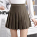 Korean Style Plaid Pleated Skirt High Waist Thin A-line Short Skirts