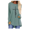 Large Size Faith Print Sweatshirt Hoodies for Comfort and Inspiration