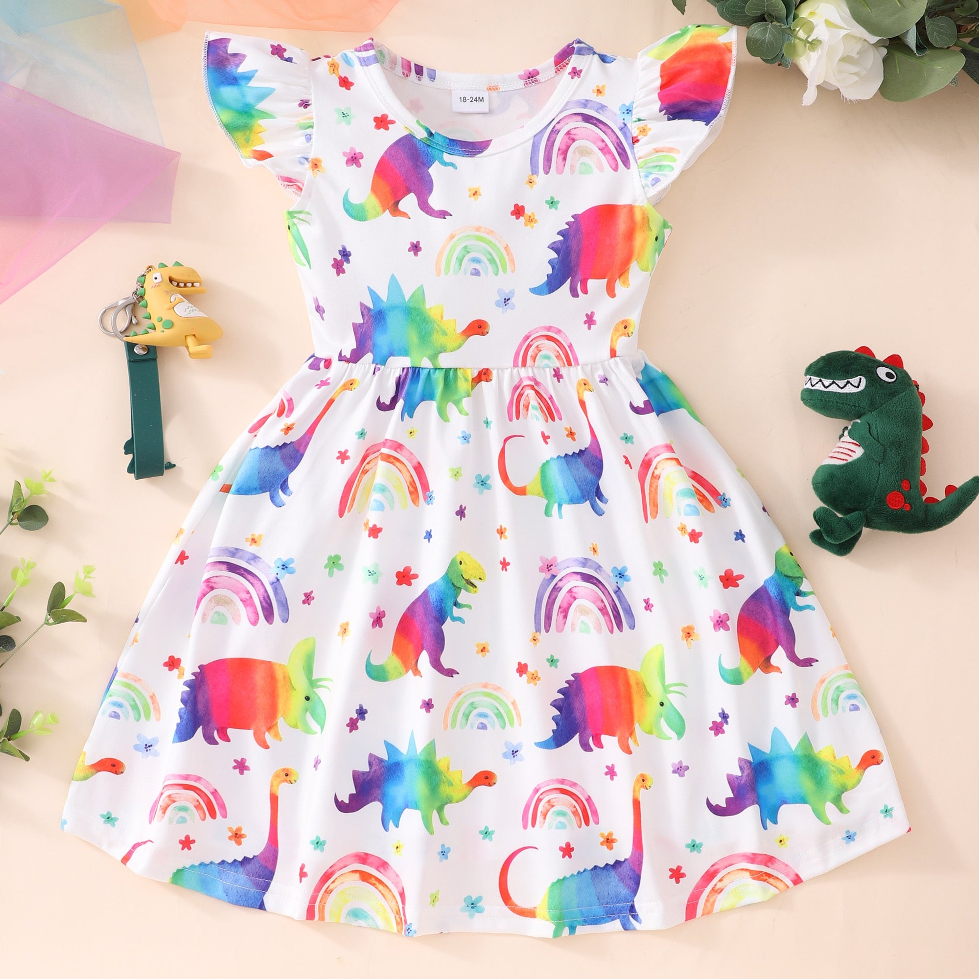 dinosaur party dress Pink Dinosaur Dress For Baby and Girl, Birthday Party 6 US numeric