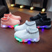 Kids Sneakers Children Girls Boys Letter Mesh Led Luminous Sport Shoes
