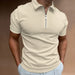Men's Solid Color Polo Tees Short Sleeve Turn-Down Collar Zipper Polo T-Shirt