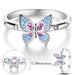 Sterling Silver Sparkling Head Princess Flower Rings Women's Fashion Jewelry