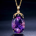 Exquisite Luxury Amethyst Pendant Necklace Women's Fashion Jewelry
