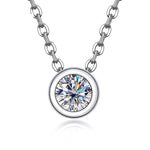 4mm 0.3ct Moissanite Round Brilliant Cutting Sterling Silver Pendant Necklace Jewelry