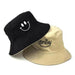 Unisex Bucket Hat Smiley Embroidery Cotton Hip Hop Hat