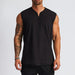 Plain Cotton V-Neck Fitness Tank Top Gym Bodybuilding Sleeveless Vest Tees