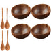 12-15cm Natural Coconut Bowl Set Wooden Bowl Spoon Kitchen Set