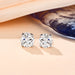 2 Carat 8.0mm Moissanite Stud Earrings Women's Sterling Silver Sparkling Jewelry