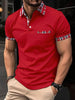 Men's Casual Short-Sleeved Polo Shirt Office Fashion Lapel T-Shirt